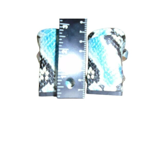 Jessica Simpson Willmena Purple Blue Faux Animal Print Sandal Block Heel - 6.5 - Picture 4 of 9